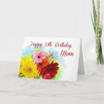 Cartão A mamã, 73rd aniversário, estrados do Gerbera<br><div class="desc">Deseje a sua mamã um o 73rd aniversário feliz com um buquê brilhante e colorido de margaridas do gerbera. Deixe sua mamã saber o special cada um de seus aniversários lhe é com um cartão apenas feito para este 73rd aniversário especial!</div>