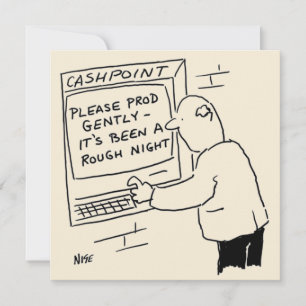 Cartão A Máquina de Caixa Diz - "Prod Gently" (Por Favor,