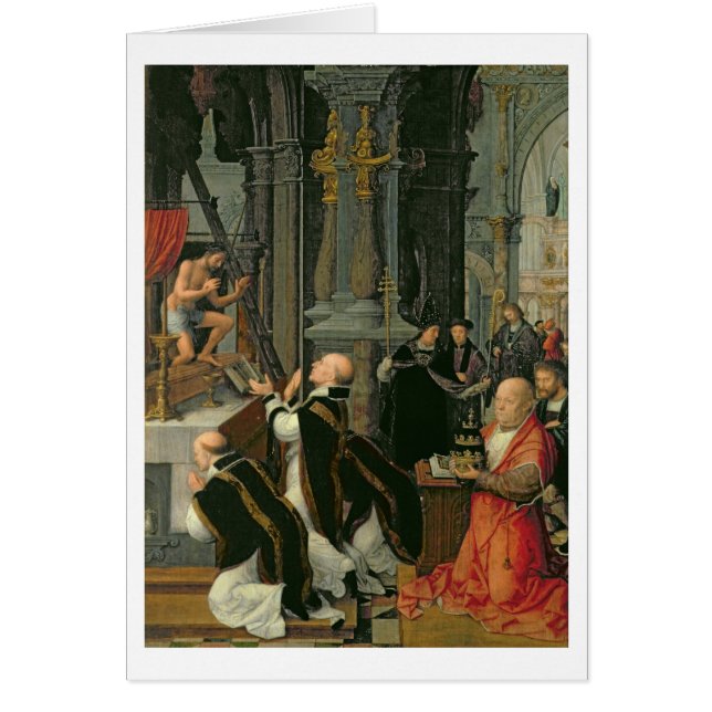 Cartão A massa de St Gregory (óleo em canvas) (Frente)