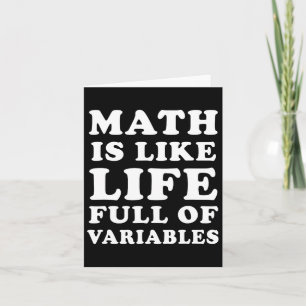Cartão A Matemática É Como A Vida Engraçada Piadas De Pro