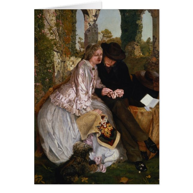 Cartão A medida para a aliança de casamento, 1855 (Frente)