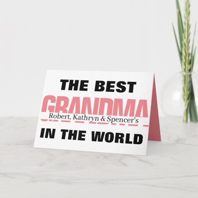 Cartão A Melhor Avó Do Mundo Personalizada (Frente)