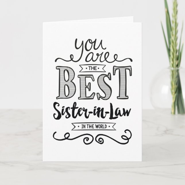 Cartão A melhor cunhada no aniversário do mundo (Frente)