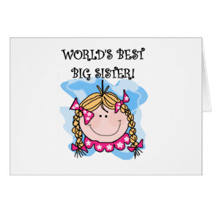 Cartão A melhor irmã mais velha do mundo louro da menina