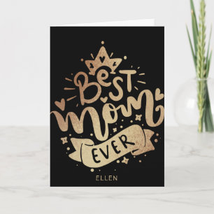 Cartão A Melhor Mãe do Mundo Ever Preto Dourado Tipografi