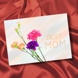 Cartão A melhor mãe do mundo pastel elegante floral