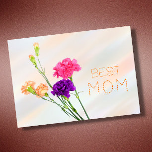 Cartão A melhor mãe do mundo pastel elegante floral