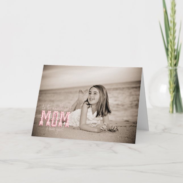 Cartão A melhor mamã do mundo, eu te amo! (Frente)