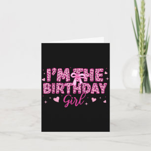 Cartão A menina de aniversário leopardo guepardo rosa ani