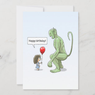 Cartão A Menina e o Troll Verde