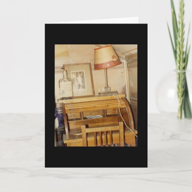 Cartão A mesa da parte superior de rolo do escritor (Frente)