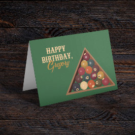 Cartão A Mesa Personalizada De Piscina Do Vintage Billiar