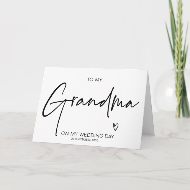 Cartão À minha avó no meu dia de casamento, avó (Frente)