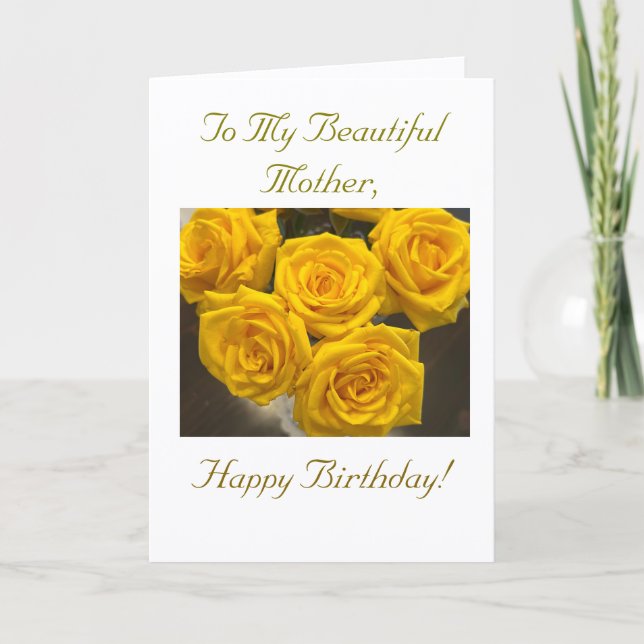 Cartão À Minha Bela Mãe, Feliz Aniversário (Frente)