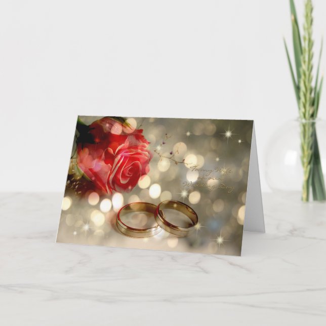 Cartão A minha esposa - casamento do dia do casamento (Frente)