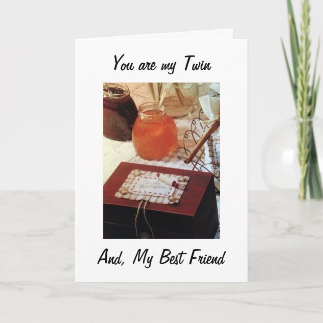 CARTÃO À MINHA IRMÃ GÊMEA E AO COZINHO FAVORITO NO ANIVER (Frente)