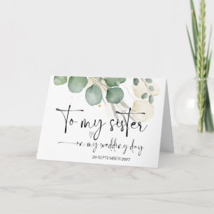Cartão À Minha Irmã no Dia do Casamento Obrigado Noiva.