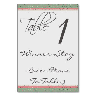 Cartão à moda #1 da mesa de Bunco das bolinhas do