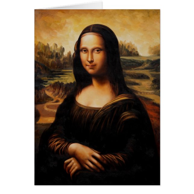 Cartão A Mona Lisa por Leonardo da Vinci (Frente)