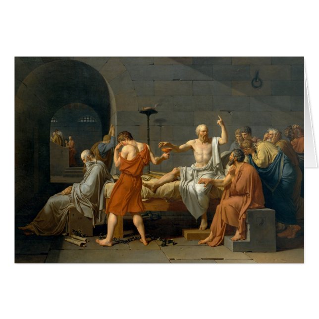 Cartão A morte de Socrates por Jacques-Louis David (Frente Horizontal)