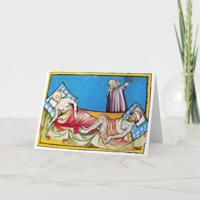 Cartão A Morte Negra da Bíblia de Toggenburg 1411 (Frente)