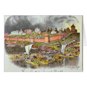 Cartão A Moscovo Kremlin na época do Tsar Ivan III
