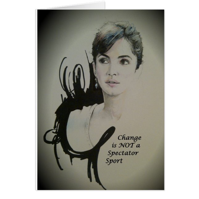 Cartão A mudança não é um esporte espectador (Frente)