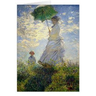 Cartão A mulher de Monet com um parasol (o