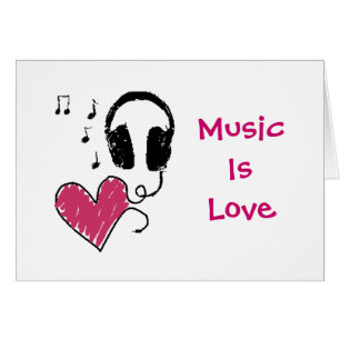 Cartão A música é amor, amor é música