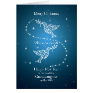 Cartão A neta e a esposa, Doves Natal