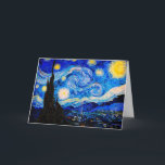 Cartão A Noite Estrelada de Vincent Van Gogh<br><div class="desc">Vincent Van Gogh Na Noite Estrelada. Esta é uma antiga obra-prima do pintor mestre holandês Vincent Van Gogh. Esta pintura de paisagem artística fina tem uma cor bela,  vibrante e saturada. Vincent Van Gogh era um pintor impressionista holandês. Esta imagem está no dominio público</div>