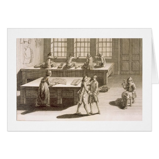 Cartão A oficina de um alfaiate, 'do Sc do DES de (Frente Horizontal)