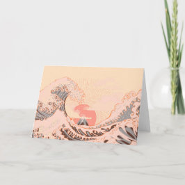 Cartão A onda de excelentes de kanagawa no nascer do sol