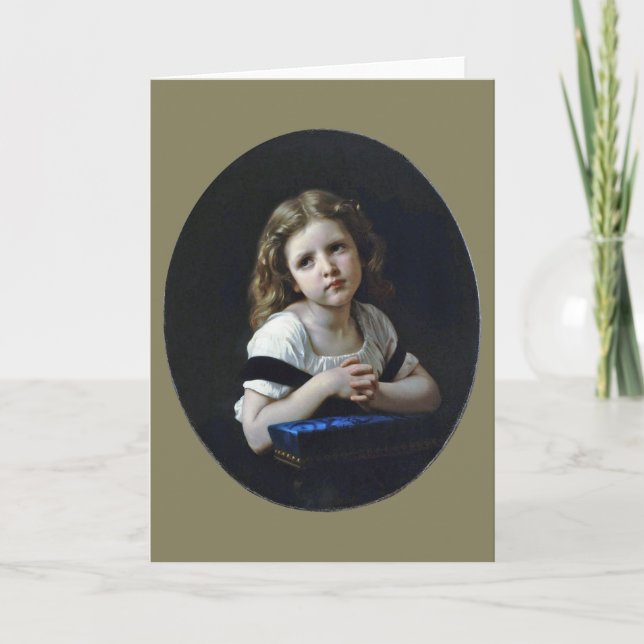 Cartão A Oração, Bouguereau (Frente)