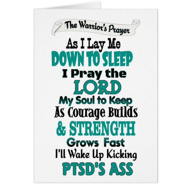 Cartão A oração do guerreiro...PTSD (Frente)