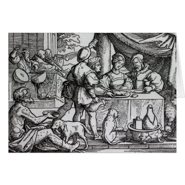 Cartão A parábola de Lazarus e de mergulhos (Frente Horizontal)