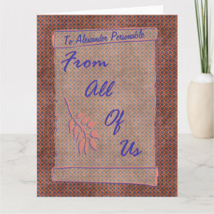 Cartão A partir de todos nós, rolagem personalizável e so