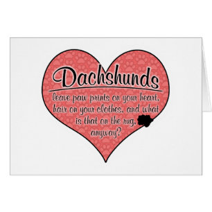 Cartão A pata do Dachshund imprime o humor do cão