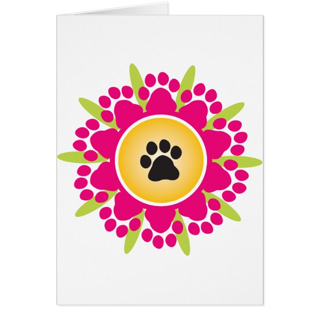 Cartão A pata imprime a flor (Frente)