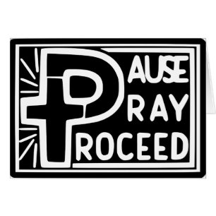 Cartão A PAUSA A PRAY então CONTINUA