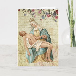 Cartão A Pieta Maria e Jesus Religioso Cristão
