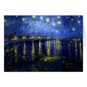 Cartão A pintura de Van Gogh, Noite Estrelada sobre o Ród