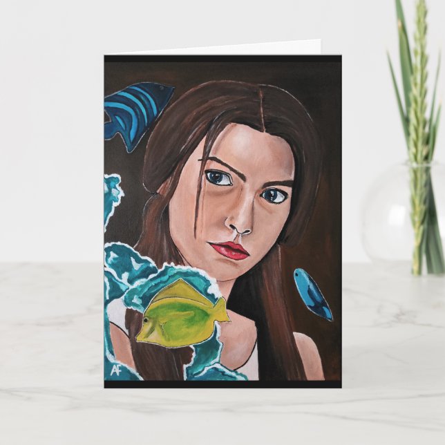 Cartão A pintura do trevo cruzado por estrelas feita por  (Frente)