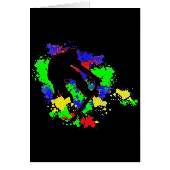 Cartão A pintura dos grafites Splotches o patinador (Frente)