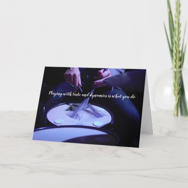 Cartão A Placa De Aniversário Do Drummer É Reproduzida Co (Frente)