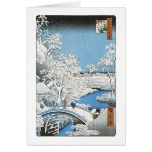 Cartão A Ponte do Tambor, Hiroshige, 1856-58