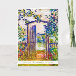 Cartão A Porta do Jardim do Vetheuil Claude Monet vibrant