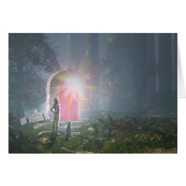 Cartão A porta vermelha (Frente Horizontal)