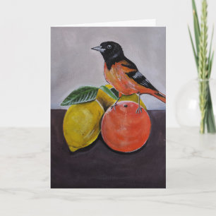Cartão A Pose Tranquila do Oriole Pintura de Alfred Fox