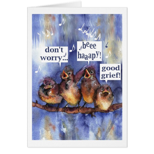 Cartão a preocupação do don'r esteja feliz (Frente)